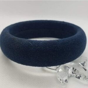 1970‎ upholstered felt bracelet blue